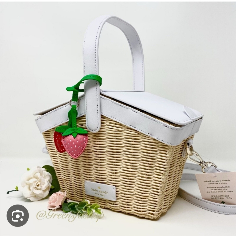 Kate Spade Wicker picnic basket strawberry purse